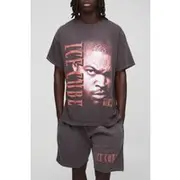 Mens Chocolate Oversized Ice Cube License T-Shirt & Short Set