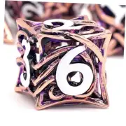 Metal DND Dice Set of 7 for Dungeons and Dragons Hollow Vine Rose Gold