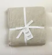 Williams-Sonoma ITALIAN WASHED LINEN Tablecloth 70” x 108” Flax NWT