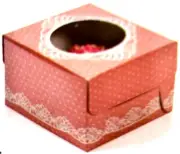 Individual Cupcake Boxes Pink New 2 packages of 6, with Inserts and Clear Window