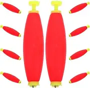 Happyyami 10pcs Container Kit Coarse Foams Spinners Lures Stops Fishing Tool Float Fishing Stoppers Tackle Rubbers Swivels Outdoor Fishing Floating Lure Sea Rigs Red