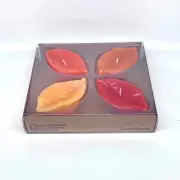 Crate and Barrel Leaf Shaped Floating Candles Thanksgiving/Fall - New in Box