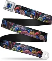 [Buckle-Down] Seatbelt Belt - Dory 4-Hiding Poses Under the Sea - 1.5" Wide