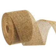 Burlap Ribbon,2 Inch Wide 10 Yards Burlap Wired Ribbon, Chocolate