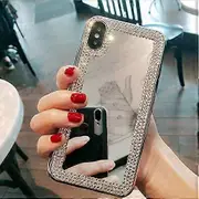 liangnv Bling Case Compatible for iPhone 11/ iPhone 11 Pro/iPhone 11 Pro Max,Luxury Diamond Crystal Rhinestone Glitter Makeup Mirror Case for Girls Wo