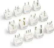 Ceptics GP-12PK International Travel Worldwide Grounded Universal Plug Adapter Set, 12 Pieces