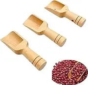 3pcs Mini Wooden Spoons Multipurpose Wooden Spoons Natural Scoops for Bath Salts Candy Honey Spices Sugar Tea Powder