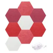 Acoustic Panels with 30 Push Pins (White, Light Red, Red, Wine Red)
