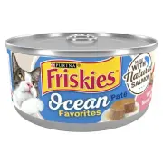Purina Wet Cat Food Pate Ocean Favorites With Natural Salmon, Brown Rice and ...