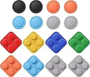 PlayVital Silicone Button Covers and Thumb Grip Set for Nintendo Switch 2, 8 Pcs Colorful ABXY Directional Button Caps & 4 Joystick Caps for Joycon 2 - Black & Gray & Blue & Orange
