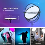 NEEWER GR18C RGB Side-Illuminated Round Panel Light