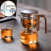 One Click Magnetic Teapot Separation Filtration Glass Tea Pot Wood Handle Tea Wa