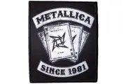 Metallica Playing Card 30th Anniversary Iron On Patch (Black/White) (One Size)
