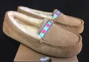 UGG Australia ANSLEY EMBROIDERY SUEDE SHEEPSKIN MOCCASIN SLIPPERS 1016162