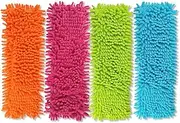 Microfiber Cleaning Mop Pad Refill-Reusable Washable Dust Mop Replacement Head 4 Pack/12