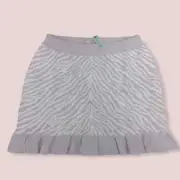 Anthropologie gray zebra print knit skirt plus NEW WITH TAGS RUFFLES