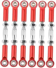 BRIGHTFUFU 71mm Aluminum RC Car Rod Linkage Set Turnbuckle Rod Linkage for 1/10 Scale Red Easy to Use