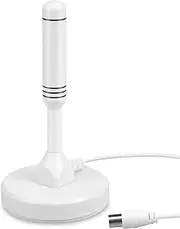 Freeview Indoor TV Aerial - August DTA240 - High Gain HD Portable Indoor Outdoor Digital Freeview TV Antenna for USB TV Tuner/DVB-T Television/DAB Radio/SD / 4K - with Magnetic Base [White]