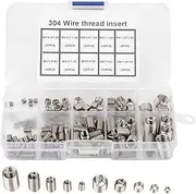 150Pcs Thread Repair Inserts, M3 M4 M5 M6 M8 Heli Coil, Helicoil M6, Helicoil Thread Repair Kit, Stainless Steel SS304 Coiled Wire Helical Screw Thread Inserts