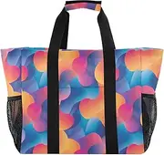 [sanluoli] Tote Bags For Women Collapsable Beach Tote Sandproof with Handles Laundry Bag, Abstract Gradient Color Pattern, 1 size