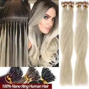 50S Nano Ring Tip Human Hair Extensions Remy Micro Beads Double Drawn 20 INCH