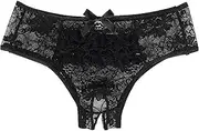 [ohmydear] Sexy Plus Size Underwear for Womens Lace Thong Panties Floral Open G-String Thongs Low Rise T-Back Tangas