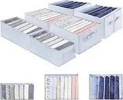 hinrey Wardrobe Organiser, Pack of 6 for Trousers, Shirts, Underwear, Wardrobe Organiser, Drawers Organiser