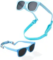 [Generic] Bendable Flexible Polarized Sunglasses for Newborns with Strap - Infant Boys Girls 0-12 Months - UV Protection, Comfortable Fit, Adjustable Band