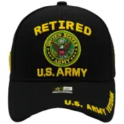 Retired US Army Veteran Hat Official Licensed Army Hat, Black Military Baseba...