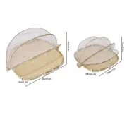2Pcs Food Serving Tent Basket Fly Skeeter Insect Resistant Bamboo Basket With