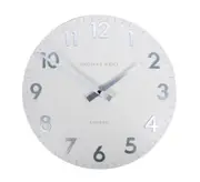 Camden Wall Clock Contemporary Raised Numbers Open Face (Snowberry White) - 30cm