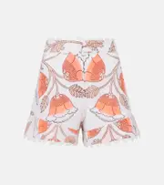 [Juliet Dunn] Juliet Dunn Floral cotton shorts UK 14 white