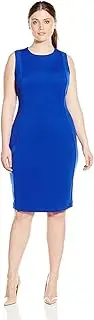 [Calvin Klein] Women's Plus Size Seamed Sleeveless Sheath Dress