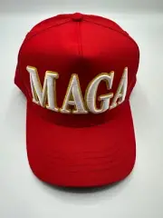 2024 Cali-Fame Trump MAGA Logo Red Trucker Hat Cap One Size