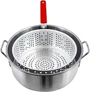 Chard FBA12, Aluminum Stock Pot with Strainer Basket, 10.5 Quart, Grey