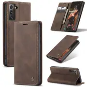 CaseMe Samsung Galaxy S21 FE 5G Fan Edition Classic Folio Case Cover [Coffee]