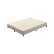 Mattress Base Ensemble Double Size Solid Wooden Slat in Beige with Removable Cover
