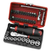 New Sidchrome 38pce 1/4" Drive Nano Tool Socket Set Assorted Bits Ultra Compact