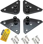 10MM Ball Stud Mounting Black Bracket for Gas Struts - Heavy Duty Lift Support Brackets with Stainless Steel Screws - Ideal for Auto, RV, Tool Box, Gas Spring Struts & Prop Mounts – x4 Flat