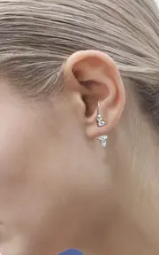 [KATKIM] 18K White Gold Allora Petite Single Ear Pin