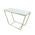 Abacus & Hunt Bone Inlay Side Table or Hall Table White Bone Inlay on Grey