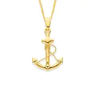 9ct Gold Anchor & Rope Pendant