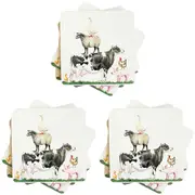 3x Urban Farm Yard Cork MDF Coasters Green Kitchen Decor Tableware/Dinnerware