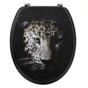 Evideco French Toilet Seats 2.00"Hx14.7"Wx17.5'D Leopard Print 18-In Elongated