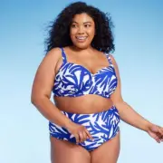 Kona Sol Women's Blue Underwire Bikini Top Size 22