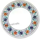 Border Design Inlay Work Coffee Table Top Round Marble Entryway Table for Office