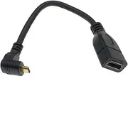 HDMI Female to Micro HDMI Male Adapter Cable Left Right Up Down Elbow Plug 1080P Full HD Gold Plated (Down Angle Plug)