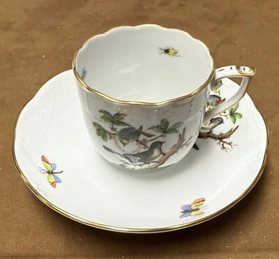 Herend Rothschild Bird Mocha Cup & Saucer