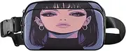 [FRODOTGV] Purple Vampire Trendy Fanny Waist Pack for Women Men Teenagers Large Capacity Chest Bag Belt Bag with Adjustable Strap for Travel Running Hiking, Aesthetic Fighting Fish, One Size, Aesthetic Fighting
