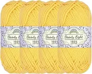 JubileeYarn Medium Gauge Worsted Weight Yarn - Dainty Light - 4 Skeins - 100% Cotton - Super Sunshine - Color 206 - BambooMN